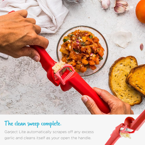 Dreamfarm Garject Lite 2-In-1 Garlic Peeler, Garlic Press & Mincer, Nylon - Red