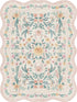 5X7 Pink Floral Rug for Girls Bedroom or Nursery, Scalloped Washable Non-Slip Area Rug, Cute Soft Boho Carpet for Kids