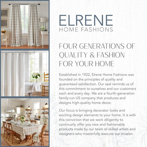 Elrene Home Fashions Darien Indoor/Outdoor Weatherproof Curtain Panel, 52”W x 84”L, Natural for Porch, Pergola, Patio,