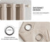 MIULEE 100% Blackout Linen Textured Curtains - Solid Thermal Insulated Natural Beige Grommet Drapes, 52 x 96 Inch, 2