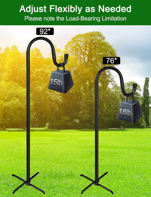 Ottsuls Shepherd-Hooks Adjustable for Bird-Feeder Lantern Plant-Hook Garden-Stake - Plant Stand Hanger for Outdoor