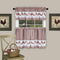 Light Filtering Printed Tier & Valance Window Curtain Set - 58 Inch Length, 36 Inch Width - Barnyard (Burgundy),