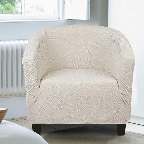 SearchI Waterproof Club Chair Slipcover Stretch Barrel Chair Covers Jacquard Tub Chair Slipcovers Spandex Armchair Sofa