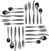 MegaChef La Vague 20 Piece Flatware Utensil Set, Stainless Steel Silverware Metal Service for 4 in Matte Black