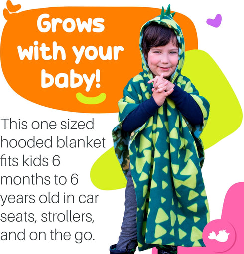Cozy Birdy Boutique Car Seat Poncho for Kids Safe to Use Over Seat Belts Reversible Warm and Blanket Easy on Easy Off