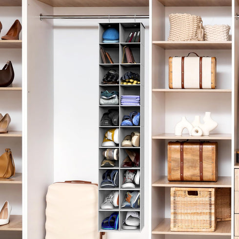 20 Closet, Simple Houseware Section Shelves Hanging Shoes Organizer Holder for Gray