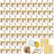 CRTWDMAN 60 Pack Mini Honey Jars/Pot Metal Lids,1.5 oz Glass,Wooden Dippers,Bee Charms,Jutes,Stickers,Small,Tiny,