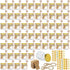 CRTWDMAN 60 Pack Mini Honey Jars/Pot Metal Lids,1.5 oz Glass,Wooden Dippers,Bee Charms,Jutes,Stickers,Small,Tiny,