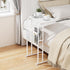 Olldide C-Shaped End Table with Storage Bag, Side Table for Living Room Bedroom, Slide Under Couch Sofa TV Trays Desk