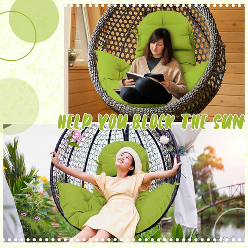 2.58 Hammock Patio(Green,1 Tudomro Egg Chair Cushion Filling kg Replacement Rocking Wicker Chair Cushions High Back