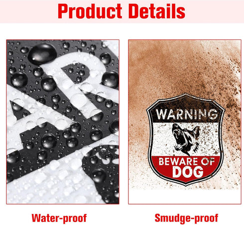 Zonon 2 Pcs Beware of Dog Sign for Fence - 10 x 8.5 Inch Reflective Aluminum Warning Sign for Home, Yard