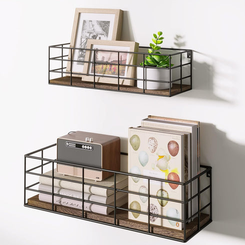 4 Sets Fixwal Wall Shelves, of Hanging Floating Shelves, Wall Mounted Shelves for Storage, Hanging Storage Shelf