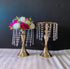 13"- 2pcs) Metal Wedding Centerpieces for Table, Crystal Flower Stands, Wedding Road Lead Flower Holders, Crystal