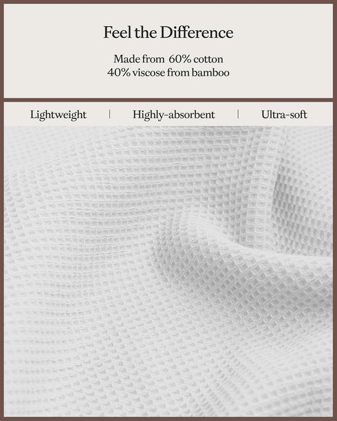 Cozy 60% 40% 13 13 Inches 4 Pack Earth Waffle Washcloths - Cotton Viscose from Bamboo Washcloths x - Soft & Absorbent