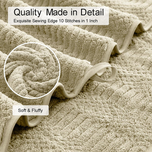 8 Set-2 Sheets,2 Towels,4 Washcloths-600GSM Oliven Pcs Tan Oversized Bath Towel Extra Large Bath Hand Soft Highly