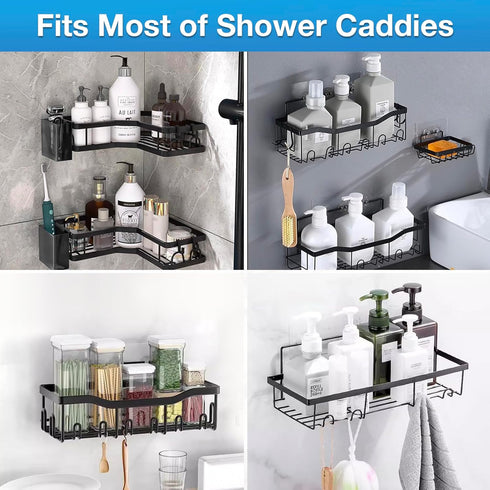 LSOSVSEU (14 Upgraded Shower Caddy Adhesive Replacement,Strong Adhesive Hooks for Shower Caddy, Waterproof Shower Shelf