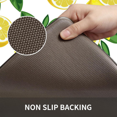 FYATHM (17.3"59"0.47") Lemon Kitchen Mats for Floor - Anti Fatigue Mats for Kitchen Floor, Cushioned Non-Skid Washable