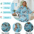 Swimmer Shark Surf Poncho Hooded Towel for Adults Quick Dry Beach Changing Robe with Pockets, Unisex Swim Cover-Up