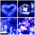 Ranlraka 7Ft 20 Decoration-2Pack Blue Battery Operated LED String Lights LED Silver Copper Wire Fairy Ambiance Lighting