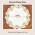 2 Pack 20 Inch Wolkemer Small Round Doily Embroidered Place Mat Lace Table Topper Vintage Beige End Table Cover