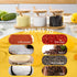Glass Condiments Container-Seasoning Box with Spoons for Spice Salt Sugar Cruet (3P)