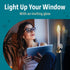 Holiday Joy Window Candles Kit - Pack of 1-9-inch-Tall Electric Candle with Auto Sensor, 2 Bulbs & Suction Cup