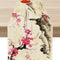 Drapeloft Japanese Table Runner, Cherry Blossom Asian Ink Painting Landscape Anime Nature Vintage