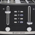 West Bend 4 Slice Toaster - Extra-Wide and Deep Slots with 3 Functions, 7 Shade Settings, Black
