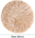 uxcell Faux Fur Round Rug, Fluffy Area Mat, 3 x 3 Feet Khaki, Fluff Rugs for Bedroom Floor Sofa Living Room