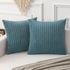 Kevin Textile Soft Corduroy Throw Pillow Covers Pack of 2 Plush Striped