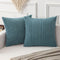 Kevin Textile Soft Corduroy Throw Pillow Covers Pack of 2 Plush Striped