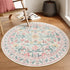Lahome Sylvie Boho Light Pink Round Rug 4ft, Washable Small Circle Rugs