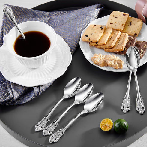 KEAWELL Luxurious 5.1-Inch Espresso Spoons Set - 6 Pieces, Mini Coffee Spoon, 18/10 Stainless Steel, Gorgeous Mirror