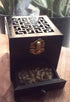 Nazareth Store Black Wood Incense Burner Holder, Natural Ash Wood Box Distiller for Aromatherapy