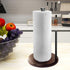 Wood Paper Towel Holder Countertop, OBODING, Farmhouse Kitchen Paper Towel Holders Stand with Real Wooden Base, fits Standard and Jumbo Size Paper Towels (Dark Brown) by OBODING