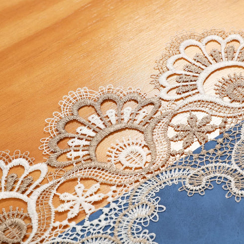72 Inches (16x72 inch,Blue) Vintage Lace Dining Table Runner, Macrame Coffee Table Runners for Kitchen Home Christmas