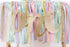 1st Set PapaKit Girls Birthday High Chair Premium Decoration - Pastel Rainbow Ribbon Garland, Crown, One Banner & Cake