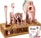 Barillio Rose Gold Bartender Kit, Stainless-Steel Cocktail Shaker Set with Bamboo Stand, 23-Pc Bar Tools