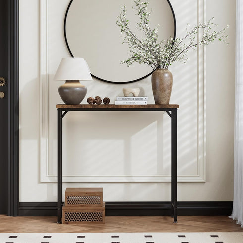 Tujurich 29.5" 9.4" 29.5" Narrow Entryway Console Table & Sofa Side Table - Industrial Hallway Table for Small Spaces