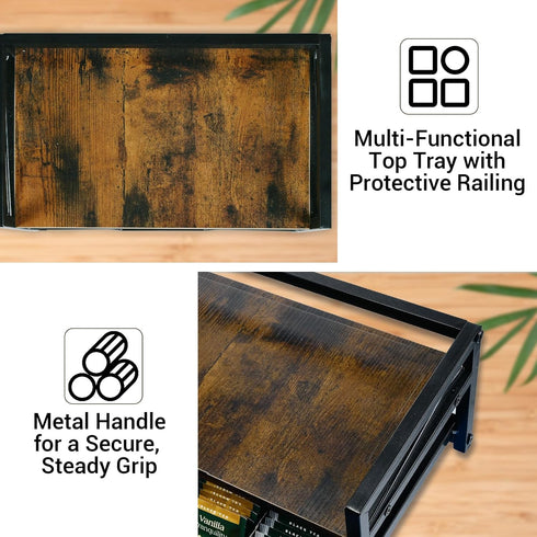 NANXITU 8 Countertop Tea Holder Organizer,Wood Tea Box Organizer Storage Box,Tea Caddy for Tea Bags Organizer