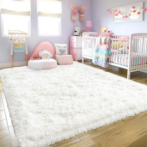 Super Fluffy Rug for Bedroom, 4x6 Shag Fuzzy Area Rug for Living Room, Plush Soft Carpet for Kids, Non Slip Decor