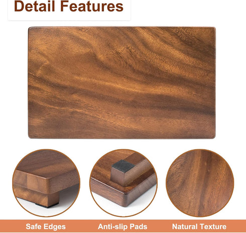 kulusion Counter 12 7 1.57'') Walnut Wooden Pedestal Stand, Farmhouse Wood Tray for Kitchen Bathroom Decor, Rustic