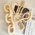 2 5 Pieces Decorative Link Wooden Chain Decor and Bead Boho Farmhouse Rustic Home Table Decor Coffee Table Shelf