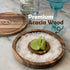 Outset 3-in-1 Acacia Wood Salt Rimmer, Cutting Board and Storage Container, 6.38" x 6.38" x 1.06" inches