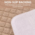VANZAVANZU Half Round Kitchen Rug, Anti-Fatigue Non-Slip Mat, Machine Washable 27" x 18" (Beige)