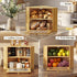 Vellzeyce Countertop,Large-Capacity Countertop Bamboo Bread Box for Kitchen Corner Bread Storage Container, Double