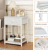 2 Furologee White Nightstand with Fabric Drawer, Small Side Table for Small Spaces, Tiers Storage Shelves End Table