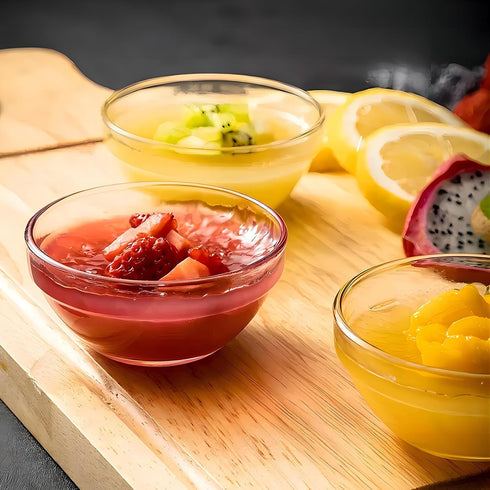 PARBEE 3" Clear Glass Pinch Bowls, 10 Pack 2.5oz Small Prep Dishes Stackable Ingredient Bowls for Spices Dipping Sauces Ice Cream Toppings, Dishwasher Microwave and Freezer Safe by PARBEE