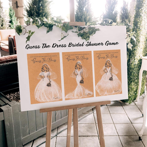 30 Sets Fulmoon Guess The Dress Bridal Shower Games for Guests Include Wedding Shower Games Cards and Water Soluble