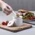 WM Bartleet & Sons 1750 T165 Traditional Porcelain Sugar/Jam/Mustard Pot with Lid & Spoon, 24 oz, White